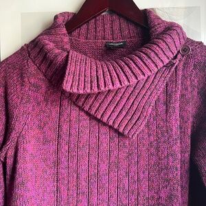 Cozy Ann Taylor wrap front, cowl neck sweater